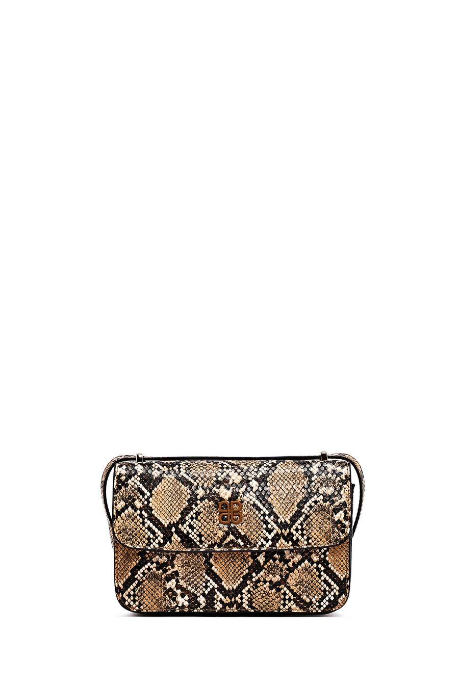 Woman Mink Long Strap Patterned Crossbody Bag