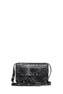 Woman Black Long Strap Patterned Crossbody Bag | Derimod