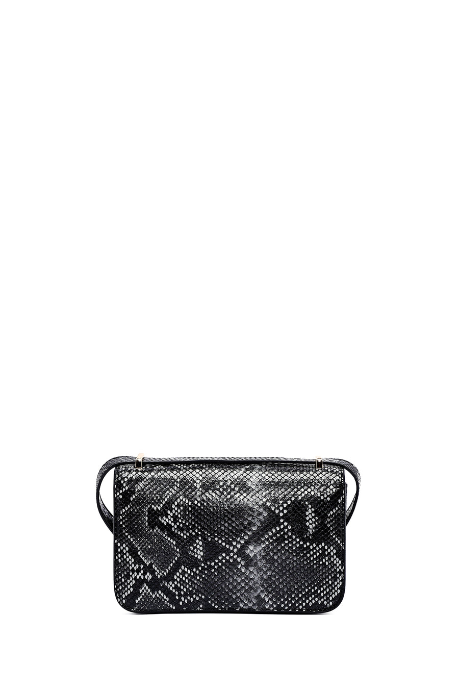Woman Black Long Strap Patterned Crossbody Bag