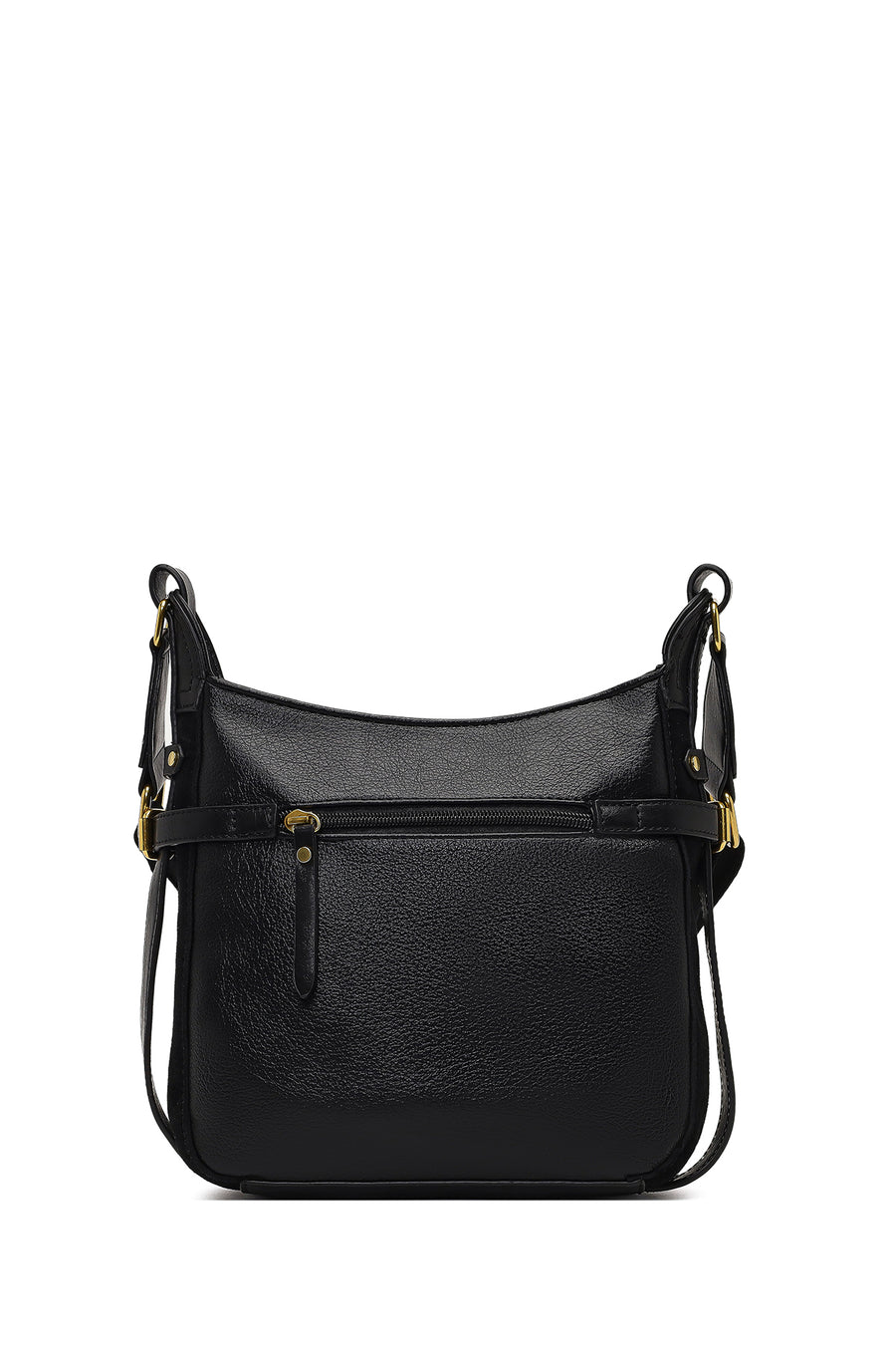 Women's Black Long Strap Suede Leather Crossbody Bag