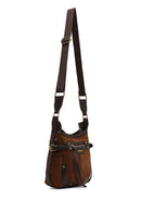 Women's Brown Long Strap Suede Leather Crossbody Bag | Derimod