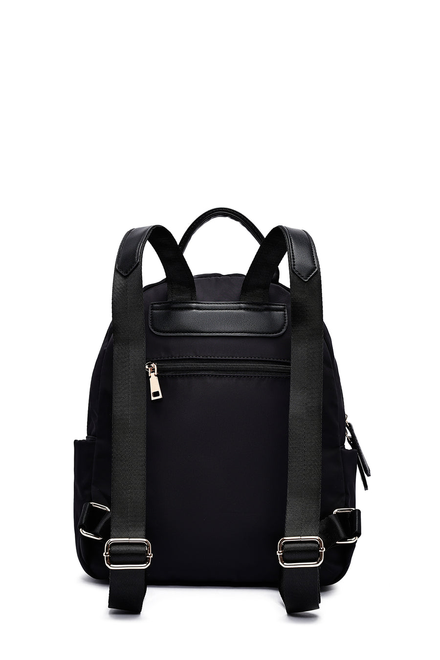 Woman Black Fabric Backpack