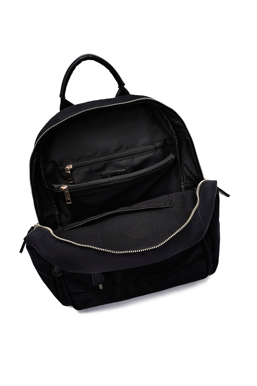 Woman Black Fabric Backpack