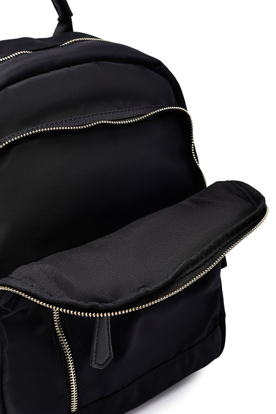 Woman Black Fabric Backpack