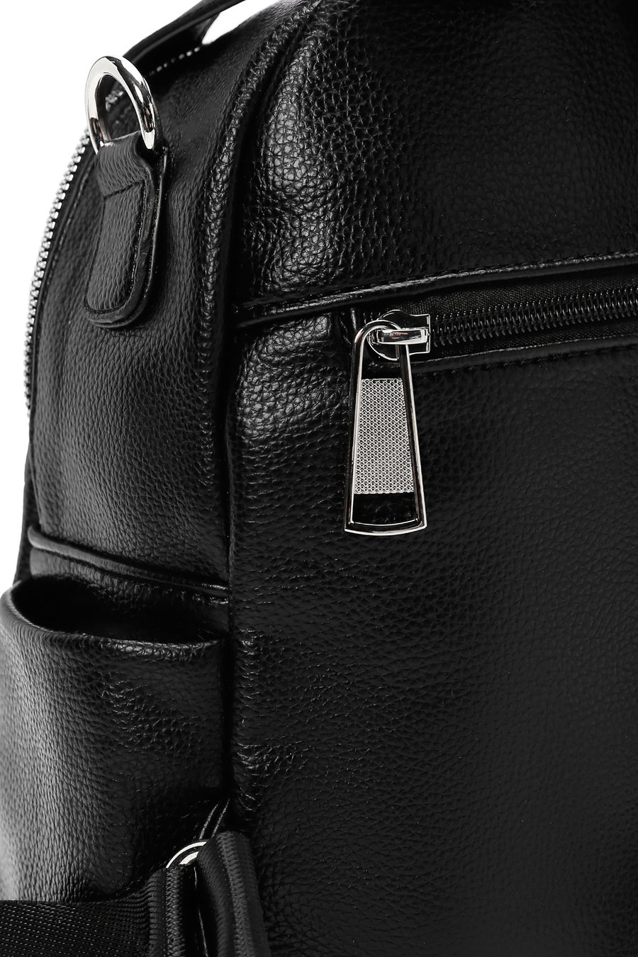 Women's Black Long Strap Printed Backpack