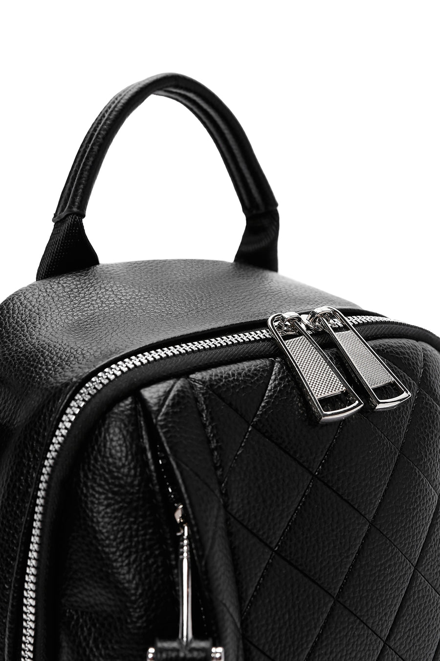 Women's Black Long Strap Printed Backpack
