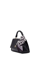 Women's Black Long Strap Classic Shoulder Bag with Crocodile Pattern | Derimod