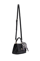 Women's Black Long Strap Classic Shoulder Bag with Crocodile Pattern | Derimod