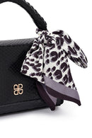 Women's Black Long Strap Classic Shoulder Bag with Crocodile Pattern | Derimod