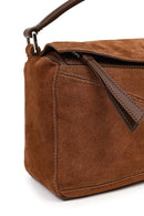 Women's Camel Long Strap Suede Crossbody Bag | Derimod