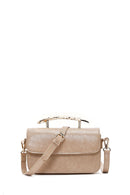 Women's Beige Long Strap Patterned Mini Shoulder Bag | Derimod