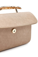 Women's Beige Long Strap Patterned Mini Shoulder Bag | Derimod