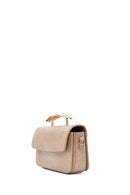 Women's Beige Long Strap Patterned Mini Shoulder Bag | Derimod