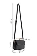 Women's Black Long Strap Patterned Mini Shoulder Bag | Derimod