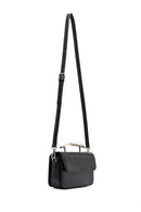 Women's Black Long Strap Patterned Mini Shoulder Bag | Derimod