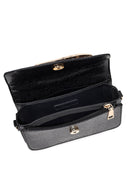 Women's Black Long Strap Patterned Mini Shoulder Bag | Derimod