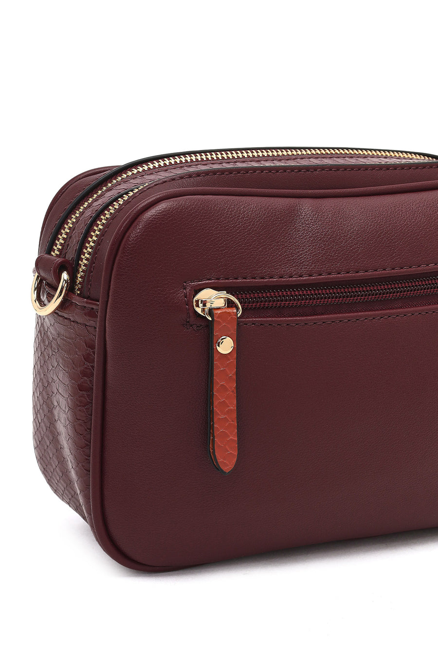 Women's Burgundy Long Strap Crossbody Bag