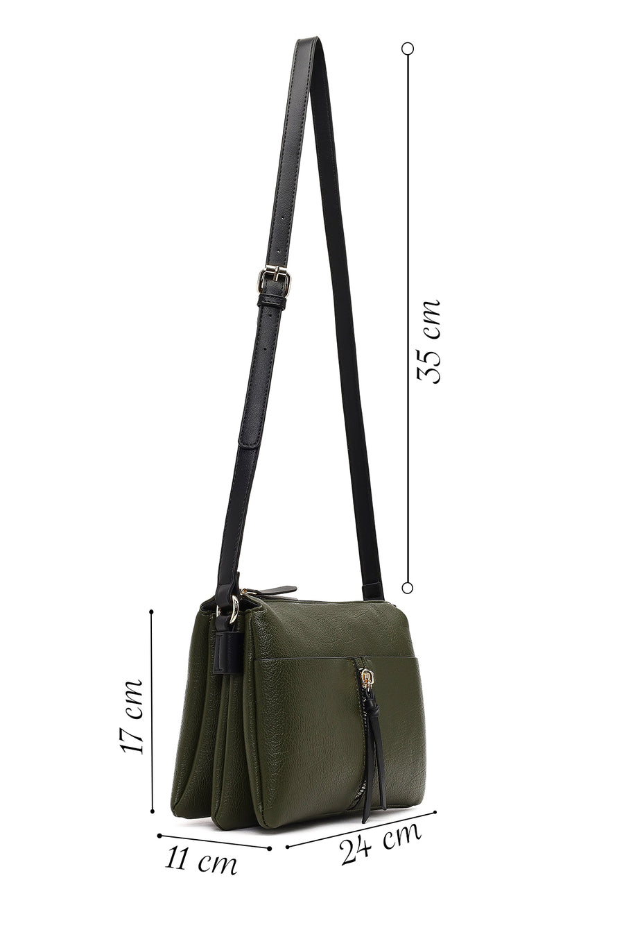 Women's Green Long Strap Crossbody Bag