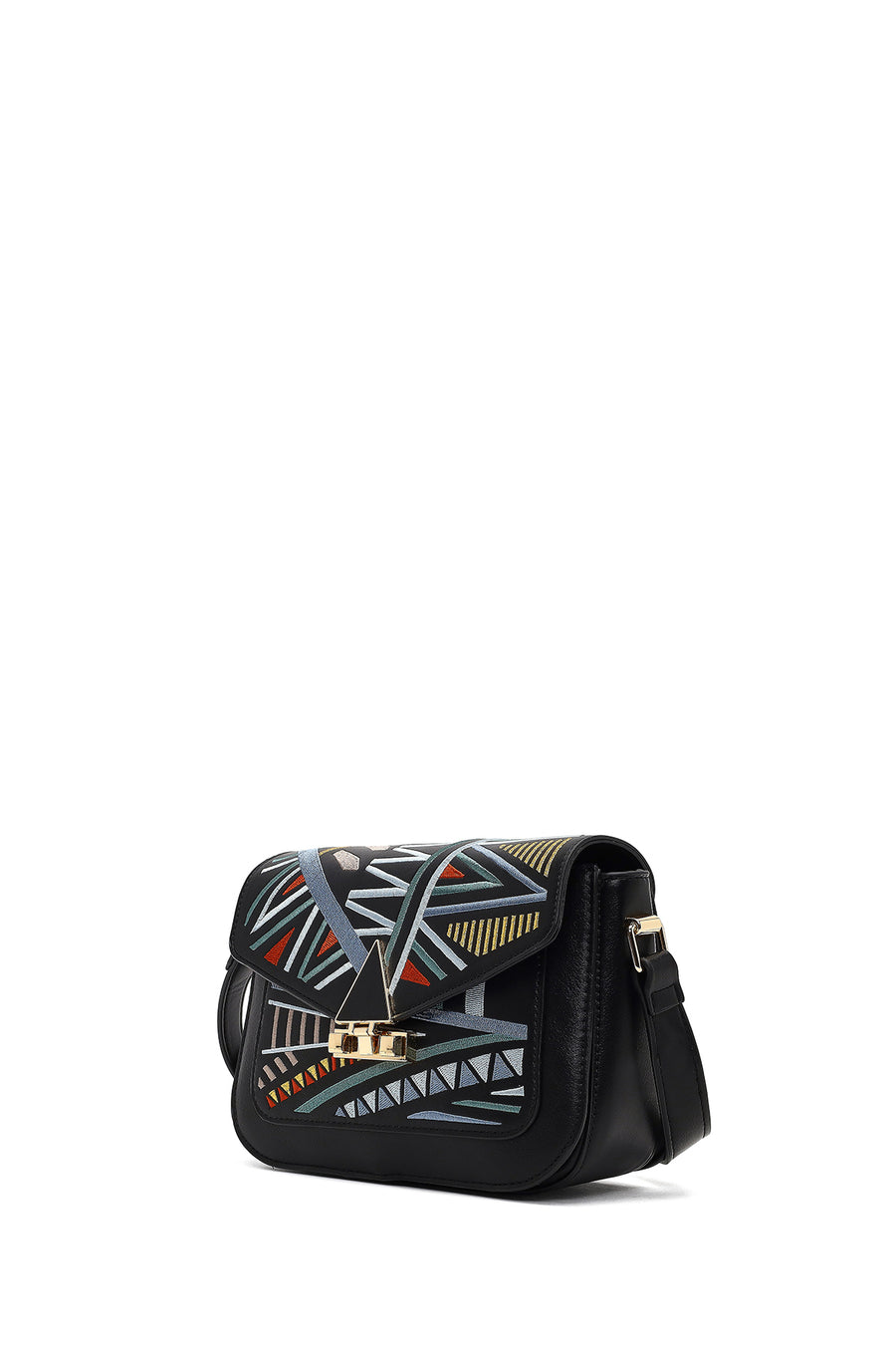 Women's Black Printed Crossbody Bag