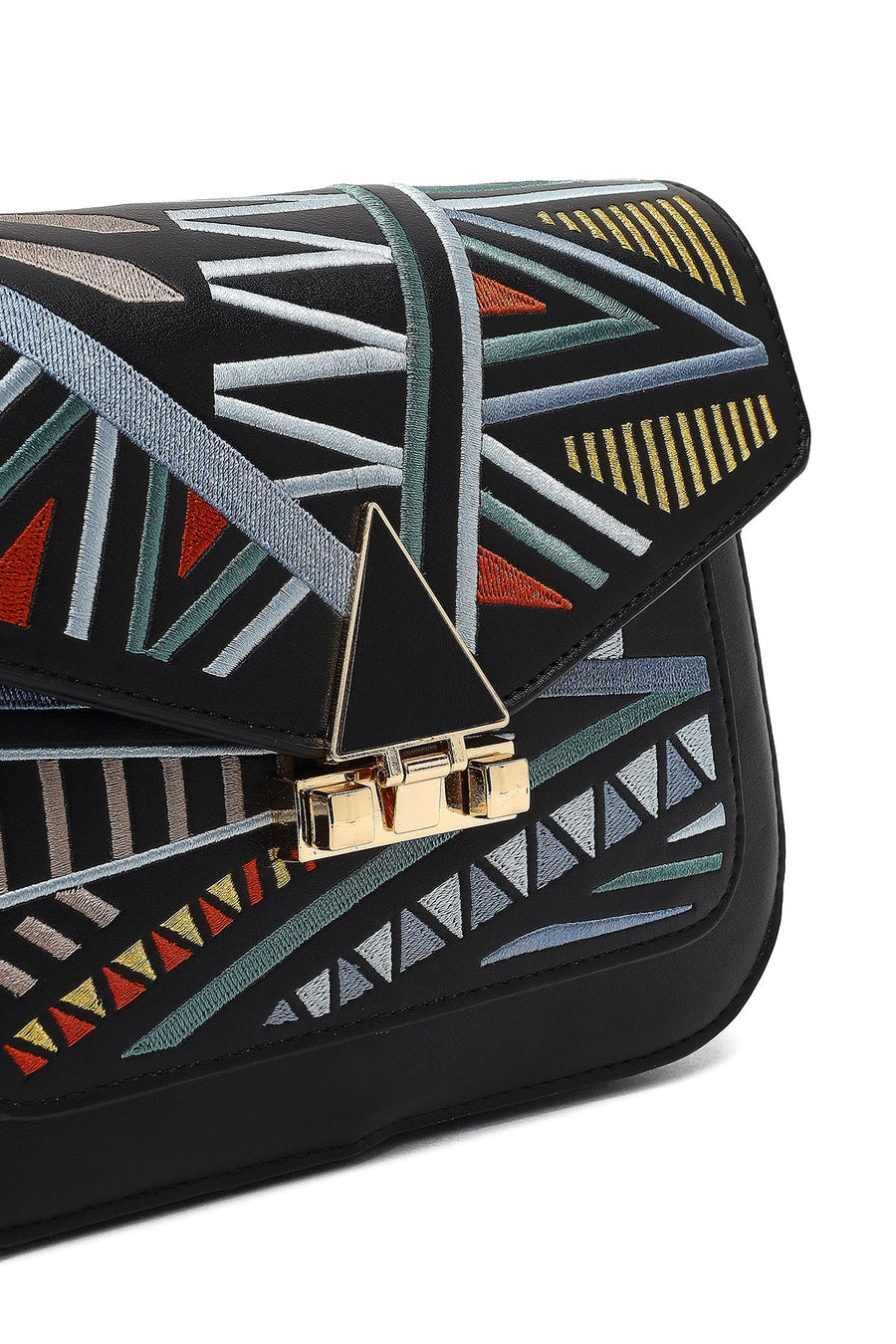 Women's Black Printed Crossbody Bag