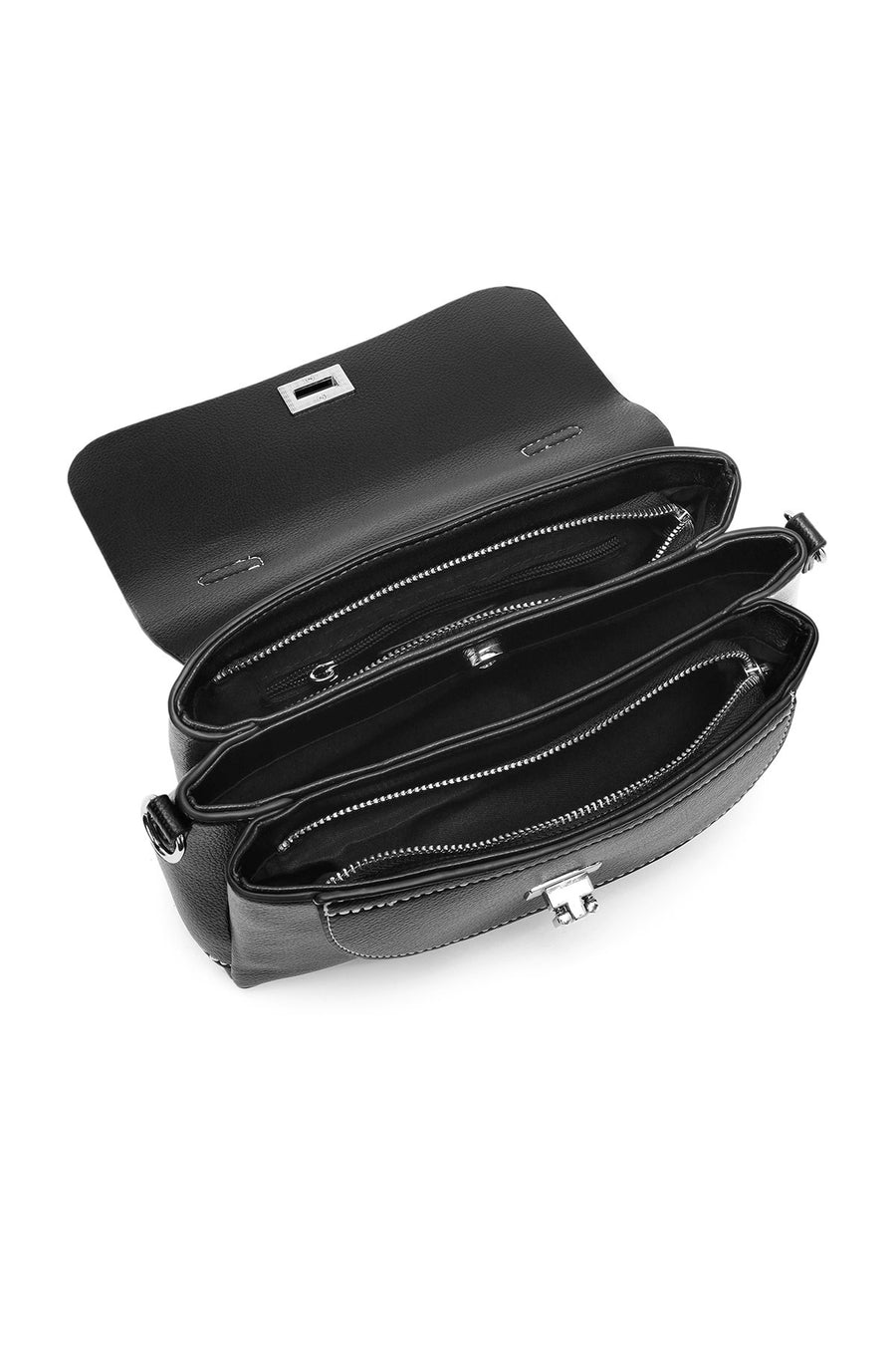 Women's Black Long Strap Casual Shoulder Bag