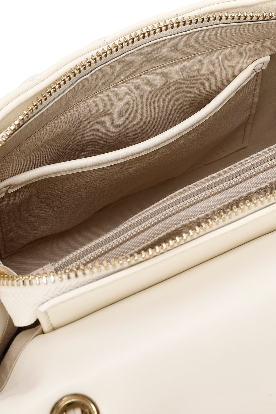 Women's Cream Long Strap Quilted Shoulder Bag