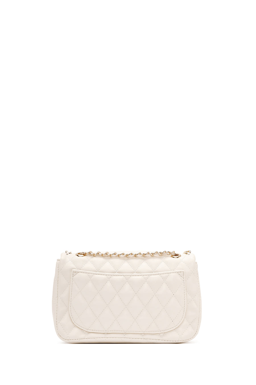 Women's Cream Long Strap Quilted Shoulder Bag