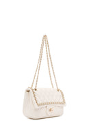 Women's Cream Long Strap Quilted Shoulder Bag | Derimod