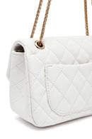 Woman White Long Strap Quilted Shoulder Bag | Derimod