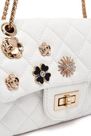Woman White Long Strap Quilted Shoulder Bag | Derimod