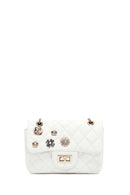 Woman White Long Strap Quilted Shoulder Bag | Derimod