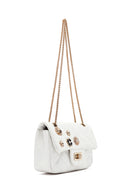Woman White Long Strap Quilted Shoulder Bag | Derimod