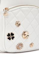 Woman Quilted Backpack with White Accessories | Derimod