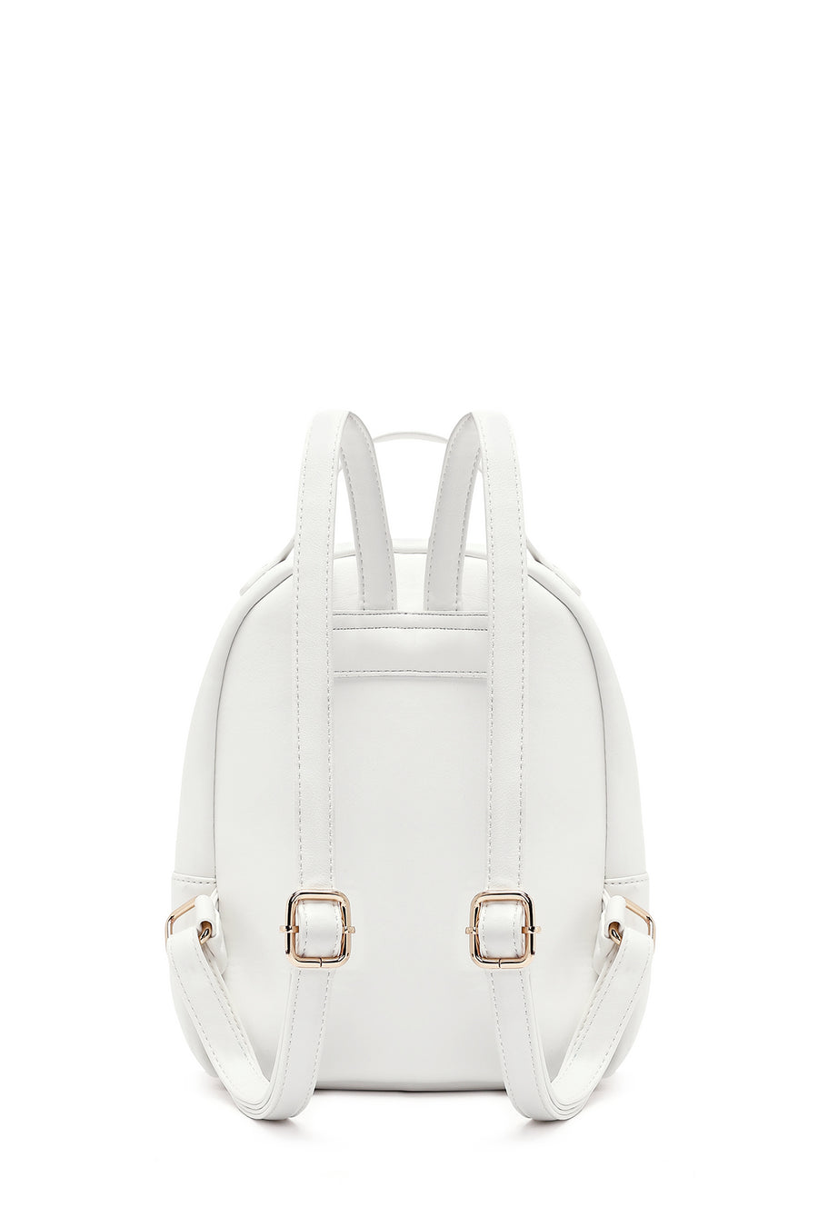 Woman Quilted Backpack with White Accessories