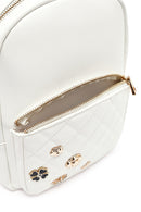 Woman Quilted Backpack with White Accessories | Derimod