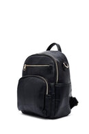 Woman Black Long Strap Printed Backpack | Derimod