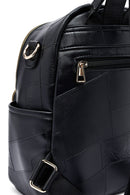 Woman Black Long Strap Printed Backpack | Derimod