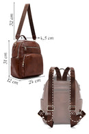 Woman Brown Long Strap Printed Backpack | Derimod
