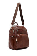 Woman Brown Long Strap Printed Backpack | Derimod