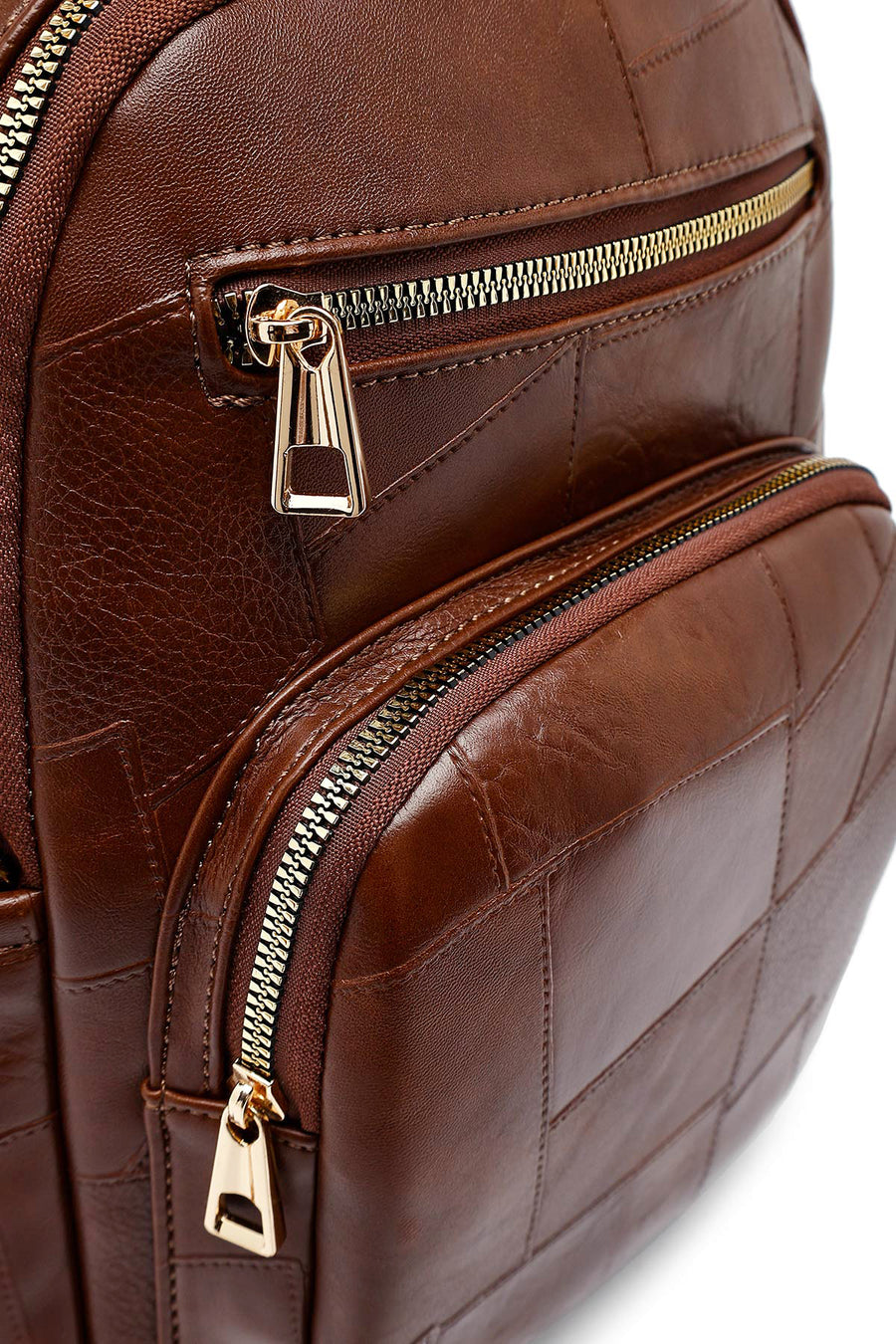 Woman Brown Long Strap Printed Backpack