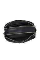 Women's Black Long Strapped Woven Crossbody Bag | Derimod