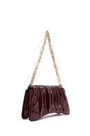 Women's Burgundy Chain Strap Patent Evening Shoulder Bag | Derimod