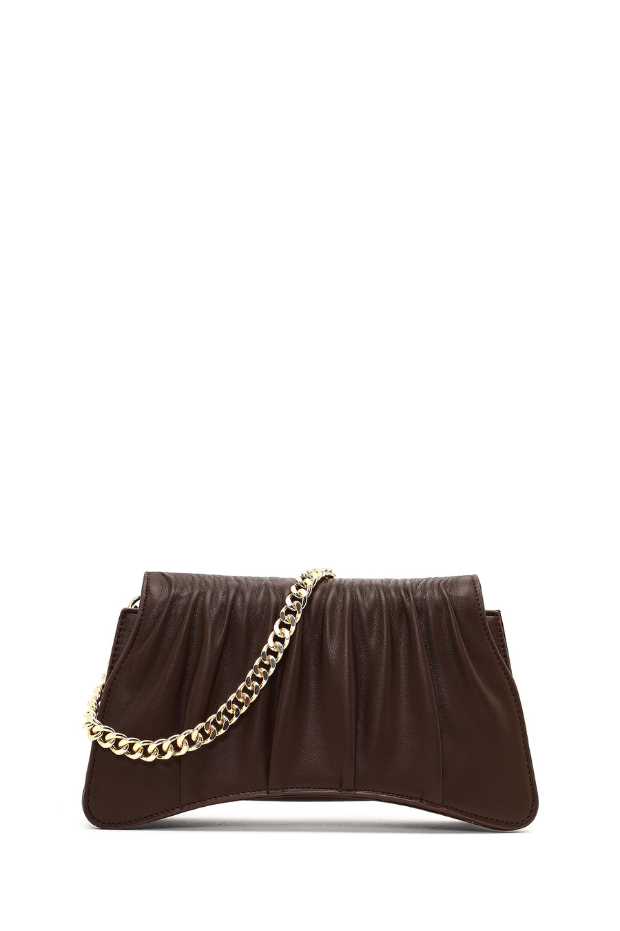 Women's Brown Chain Strap Classic Shoulder Bag