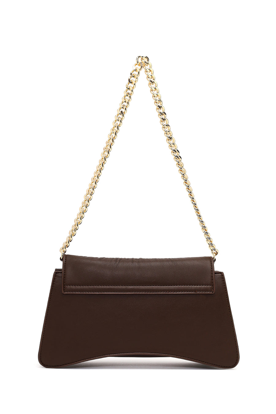Women's Brown Chain Strap Classic Shoulder Bag