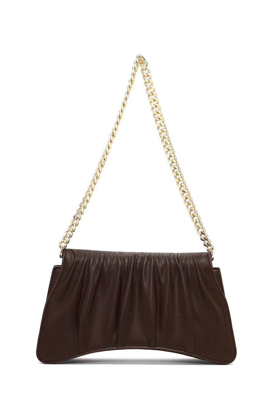 Women's Brown Chain Strap Classic Shoulder Bag