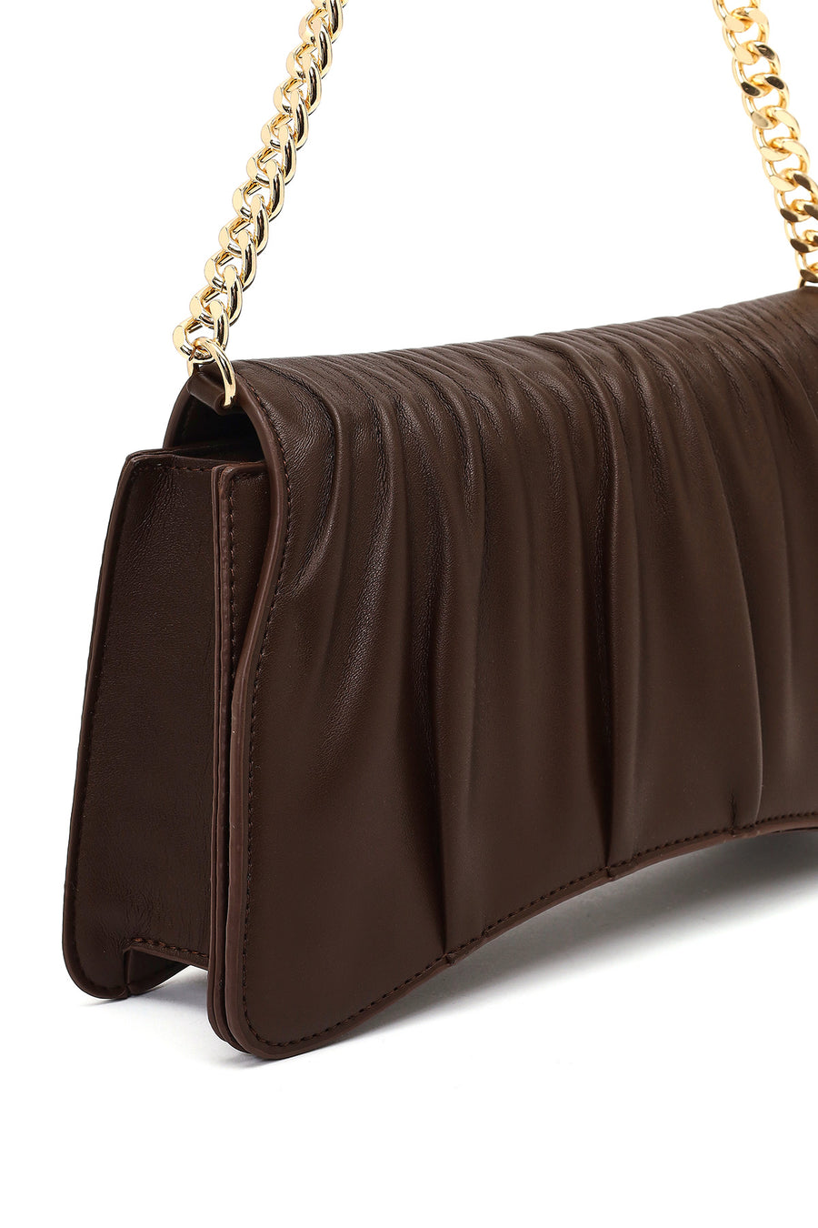 Women's Brown Chain Strap Classic Shoulder Bag