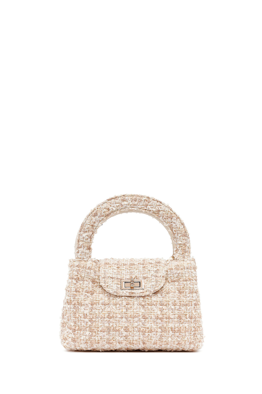 Woman Cream Long Strap Mini Handbag