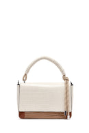 Woman Beige Long Strap Crocodile Patterned Crossbody Bag | Derimod