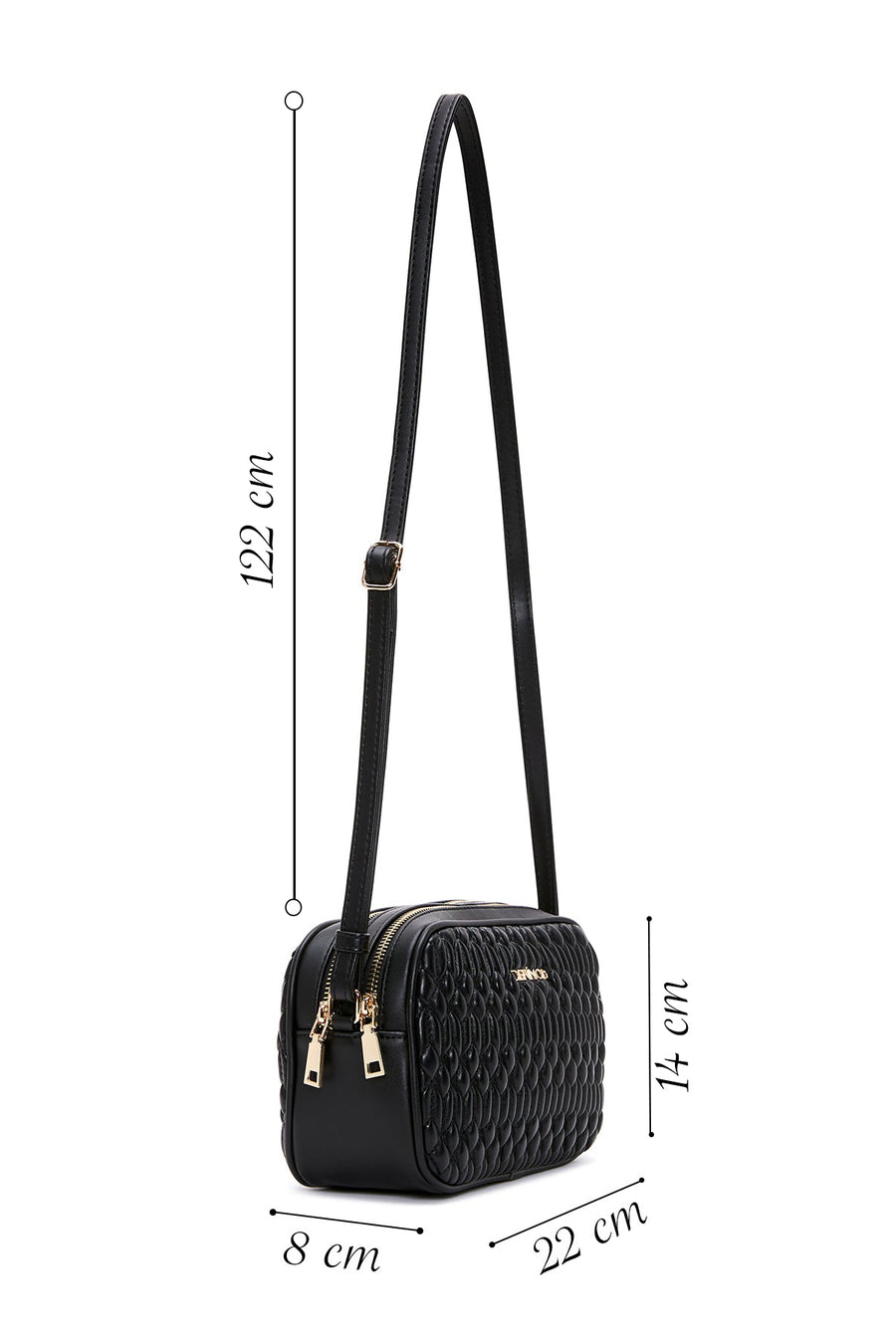 Women's Black Quilted Crossbody Bag