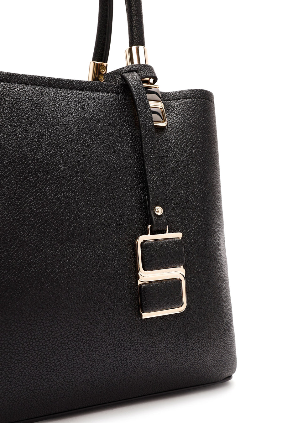 Women's Black Long Strap Accessory Detailed Handbag